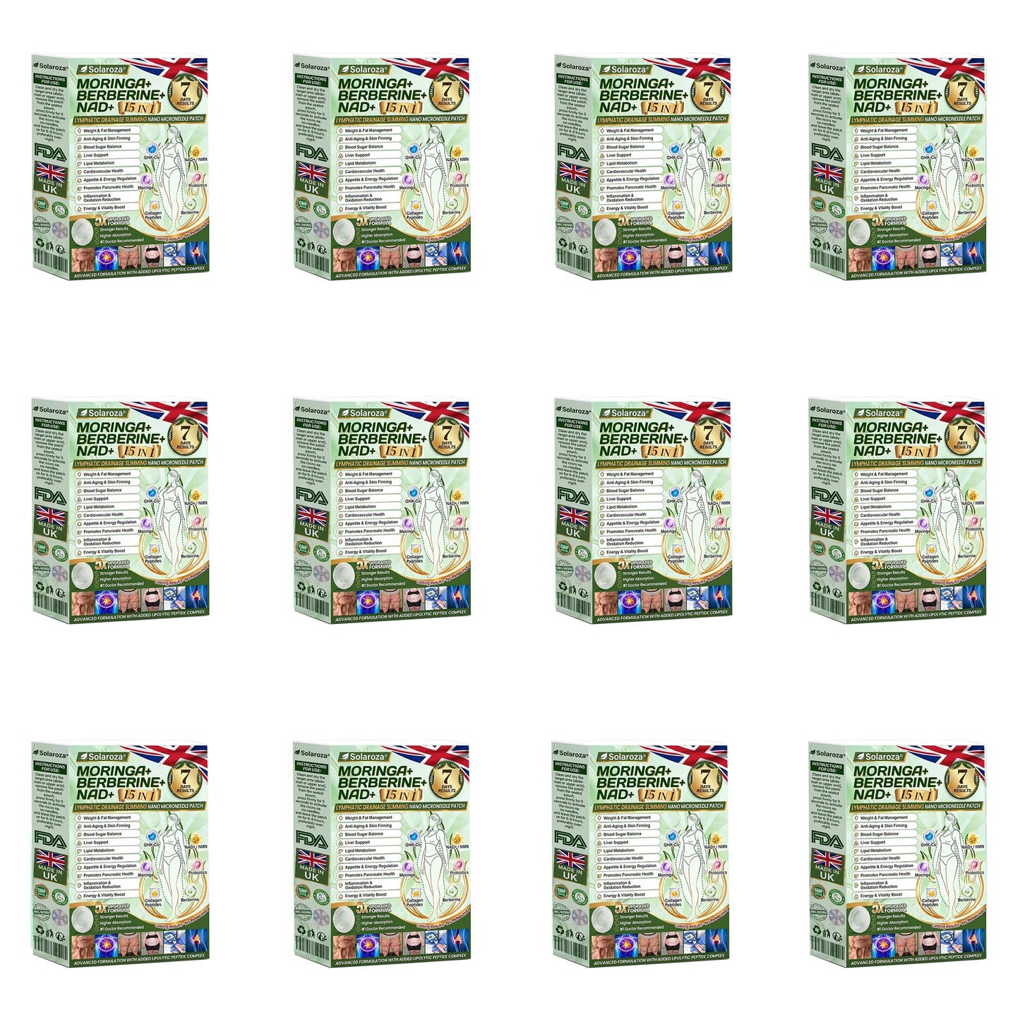 ⚡Official Store | 🍋 solaroza® Moringa & Berberine 10-IN-1 Advanced Nano Microneedle 1 Patch (Once Daily, visible changes in 7 days) ✅ Obesity, Diabetes, Sleep Apnea, And Joint Issues