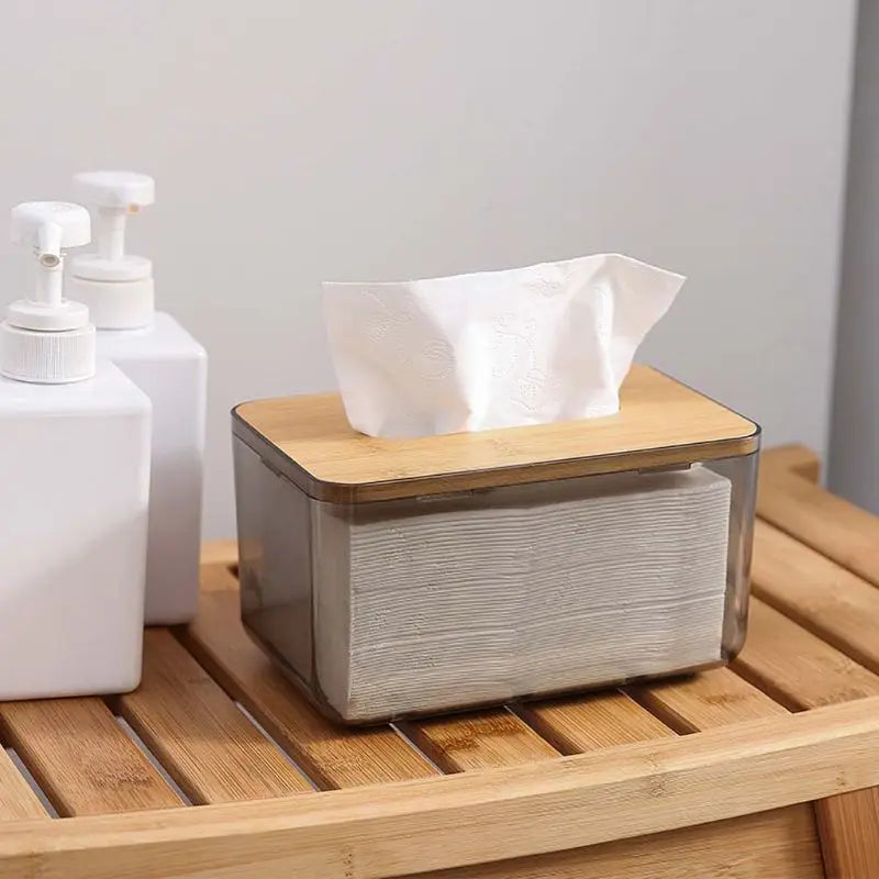 Wooden Cover Tissue Box โ Bamboo & Plastic Holder๐ฟ๐ฟ
