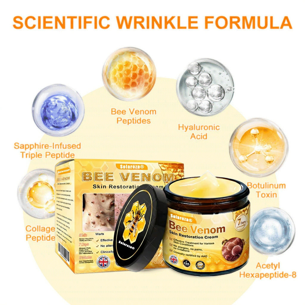 Made and Shipped from UK ✨  Solaroza® Bee Venom Skin Restoration Cream Powerful Anti-Aging. Zero Harm to Bees.⏰ LAST DAY 80% OFF💖