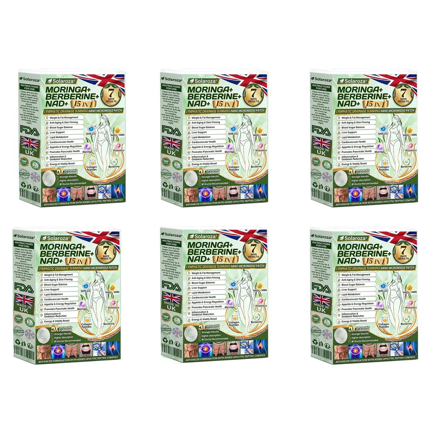 ⚡Official Store | 🍋 solaroza® Moringa & Berberine 10-IN-1 Advanced Nano Microneedle 1 Patch (Once Daily, visible changes in 7 days) ✅ Obesity, Diabetes, Sleep Apnea, And Joint Issues