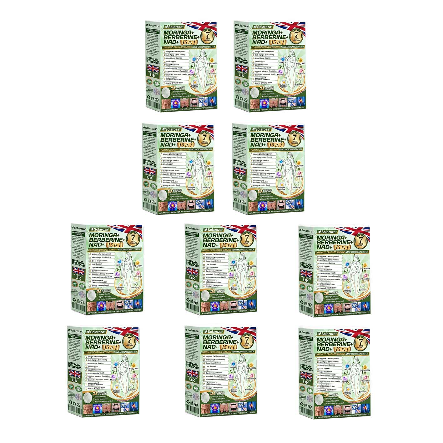 ⚡Official Store | 🍋 solaroza® Moringa & Berberine 10-IN-1 Advanced Nano Microneedle 1 Patch (Once Daily, visible changes in 7 days) ✅ Obesity, Diabetes, Sleep Apnea, And Joint Issues