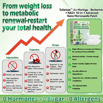 🌿Official Store | 🍋Solaroza® Moringa & Berberine 10-IN-1 Advanced Nano Microneedle 1 Patch (Once Daily, visible changes in 7 days) ✅ Obesity, Diabetes, Sleep Apnea, And Joint Issuess