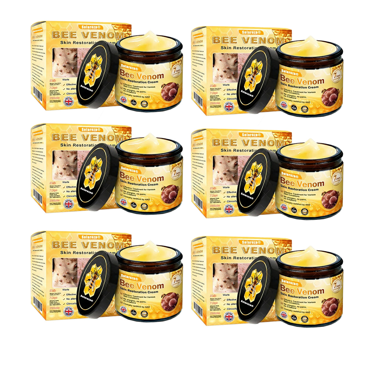Made and Shipped from UK ✨  Solaroza® Bee Venom Skin Restoration Cream Powerful Anti-Aging. Zero Harm to Bees.⏰ LAST DAY 80% OFF💖