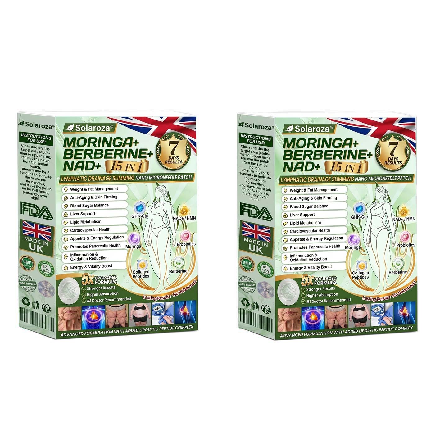 ⚡Official Store | 🍋 solaroza® Moringa & Berberine 10-IN-1 Advanced Nano Microneedle 1 Patch (Once Daily, visible changes in 7 days) ✅ Obesity, Diabetes, Sleep Apnea, And Joint Issues