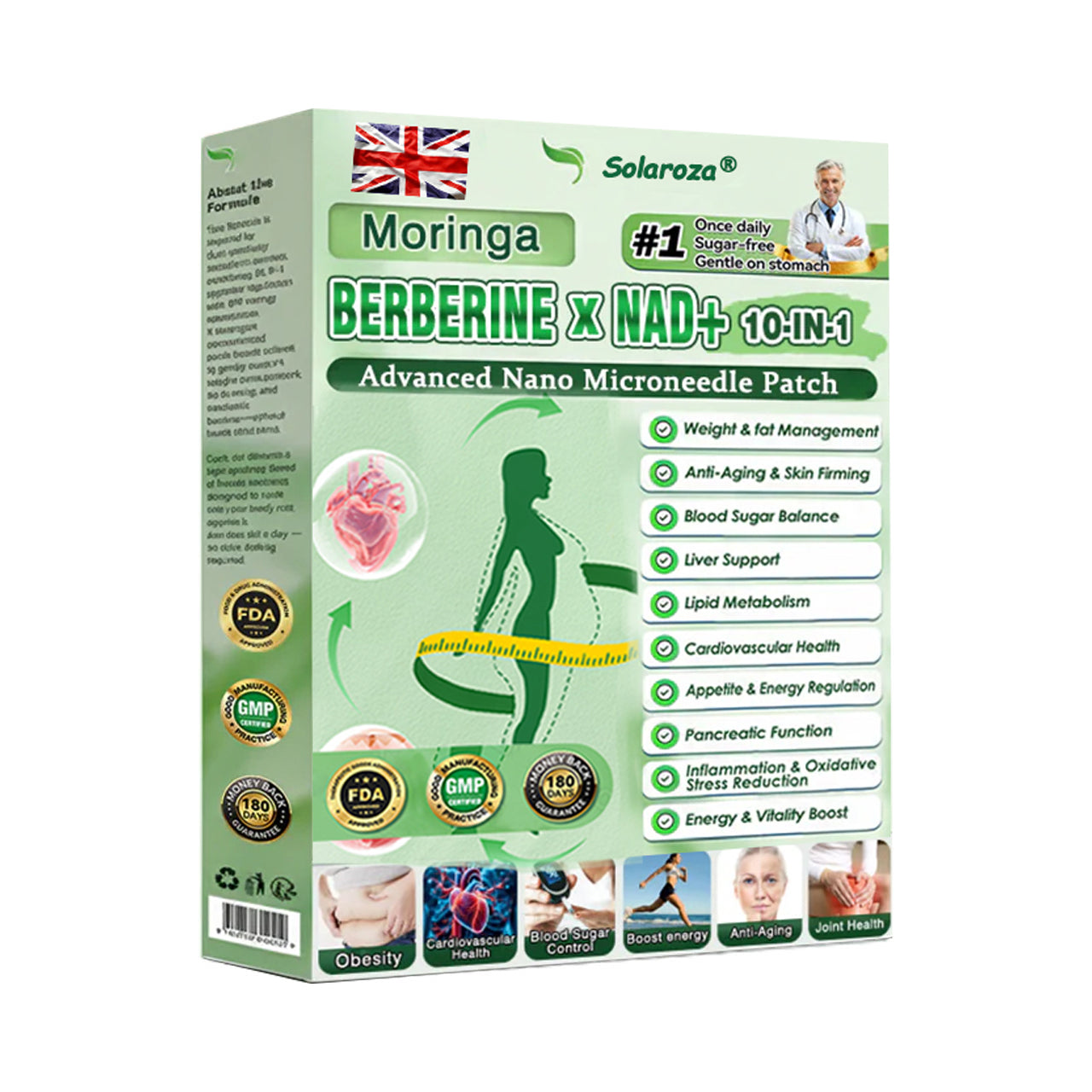 🌿Official Store | 🍋Solaroza® Moringa & Berberine 10-IN-1 Advanced Nano Microneedle 1 Patch (Once Daily, visible changes in 7 days) ✅ Obesity, Diabetes, Sleep Apnea, And Joint Issuess